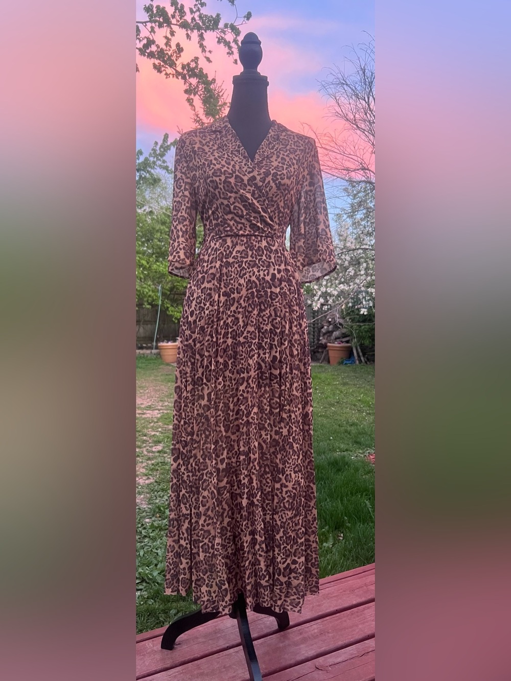 & Other Stories Leopard-Print Wrap Maxi Dress in Brown & Black
